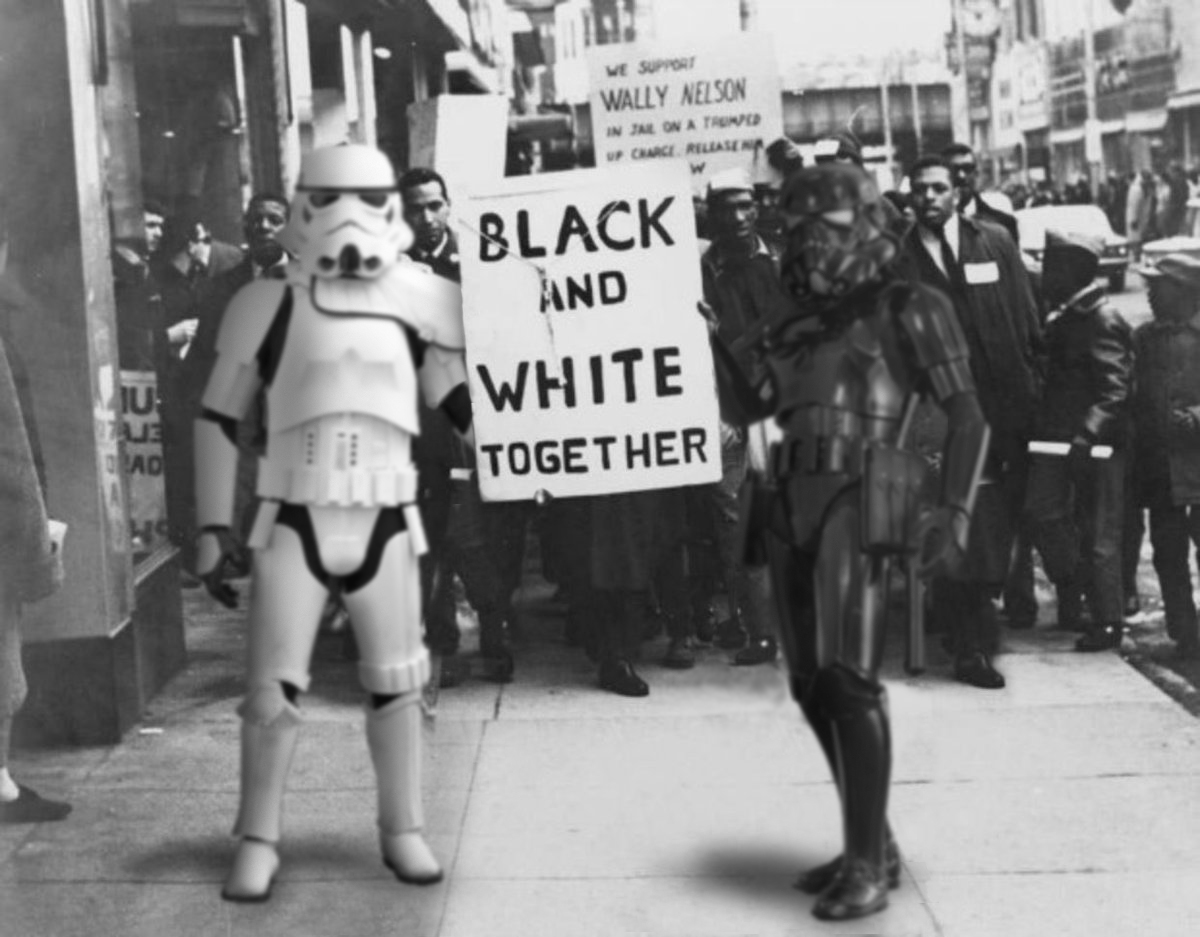 Black and White protest
