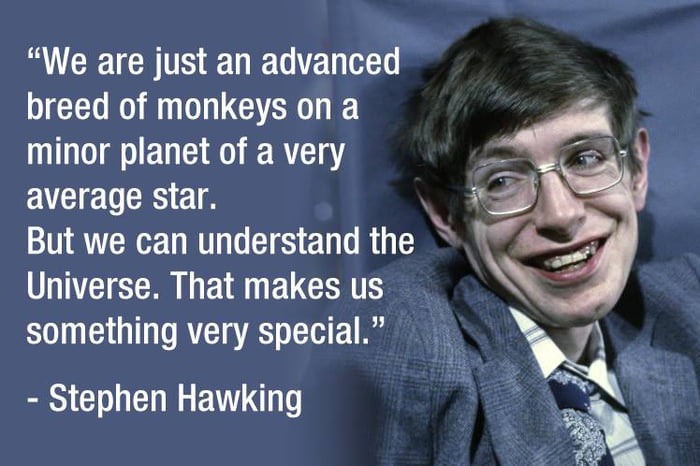 We are just an advanced breed of monkeys on a minor planet of a very average star