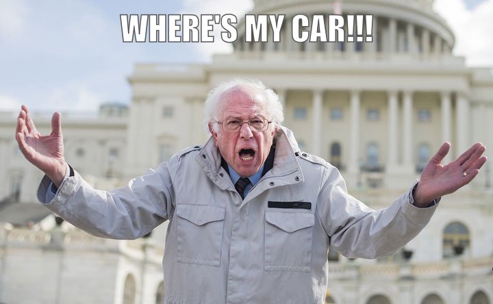 Old man lost car.