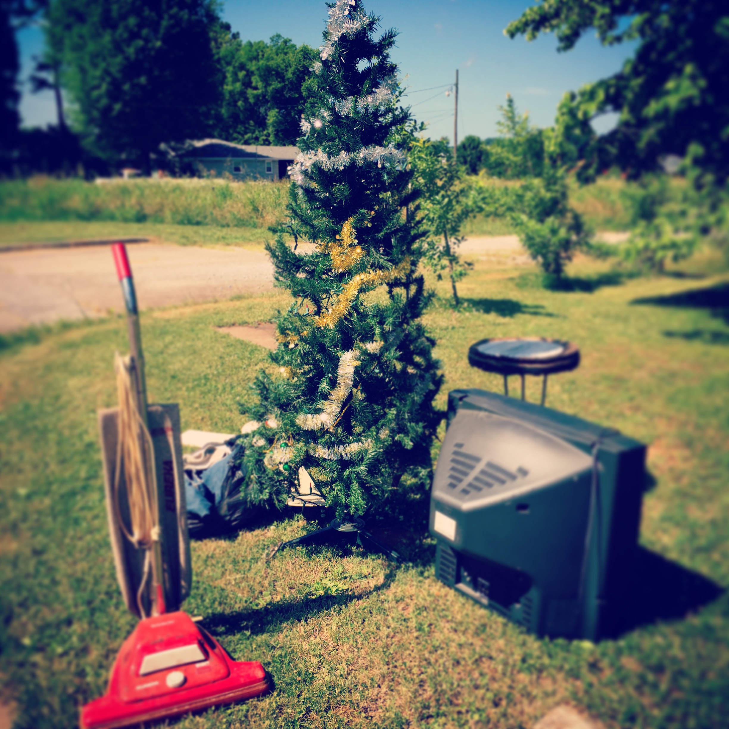 Garbage pickup pile looks like an art display