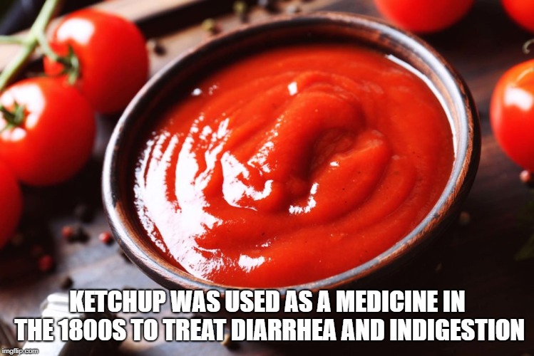 wtf facts - Ketchup - Ketchup Was Used As A Medicine In The 1800S To Treat Diarrhea And Indigestion imgflip.com