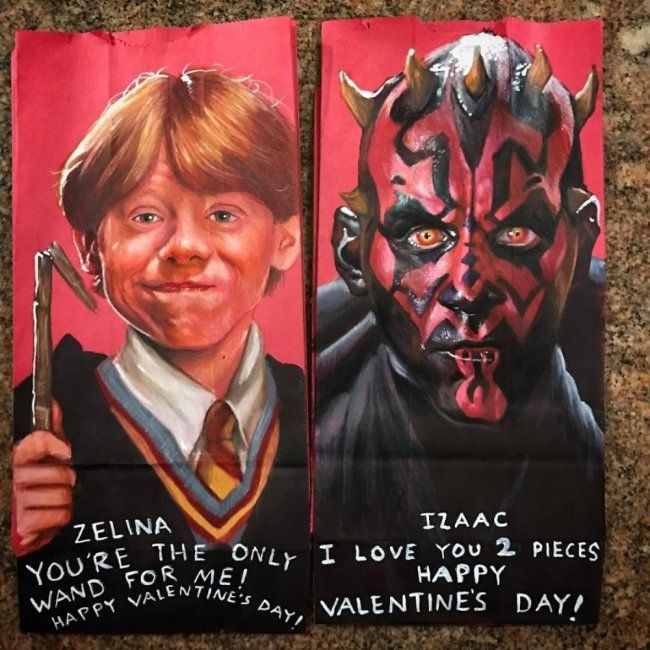 Father and AMAZING Artist, Draws on His Children's Sac Lunch Bags