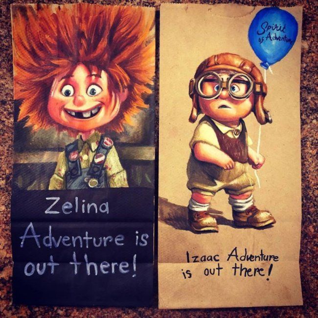 Father and AMAZING Artist, Draws on His Children's Sac Lunch Bags