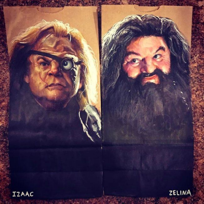 Father and AMAZING Artist, Draws on His Children's Sac Lunch Bags