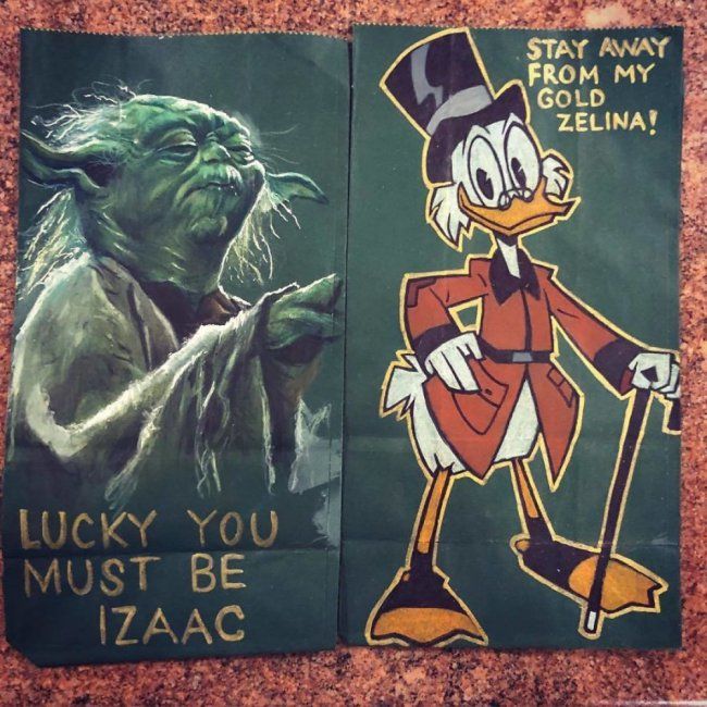 Father and AMAZING Artist, Draws on His Children's Sac Lunch Bags