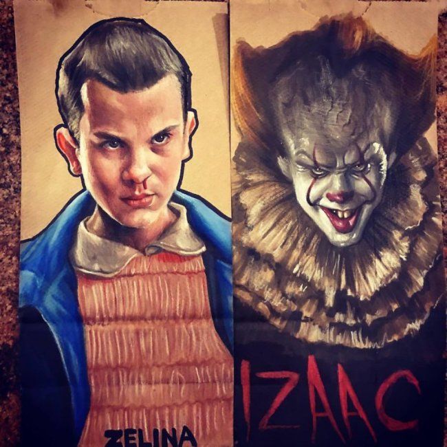 Father and AMAZING Artist, Draws on His Children's Sac Lunch Bags