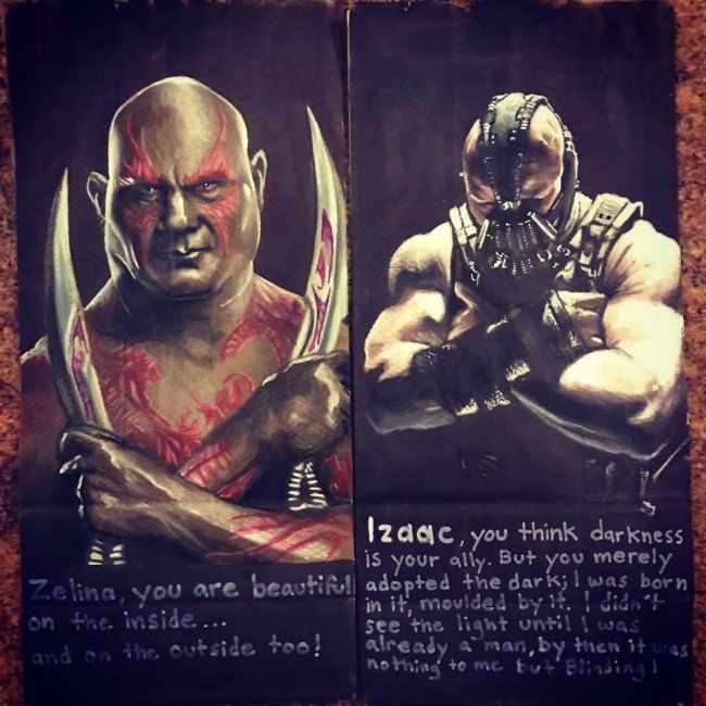 Father and AMAZING Artist, Draws on His Children's Sac Lunch Bags