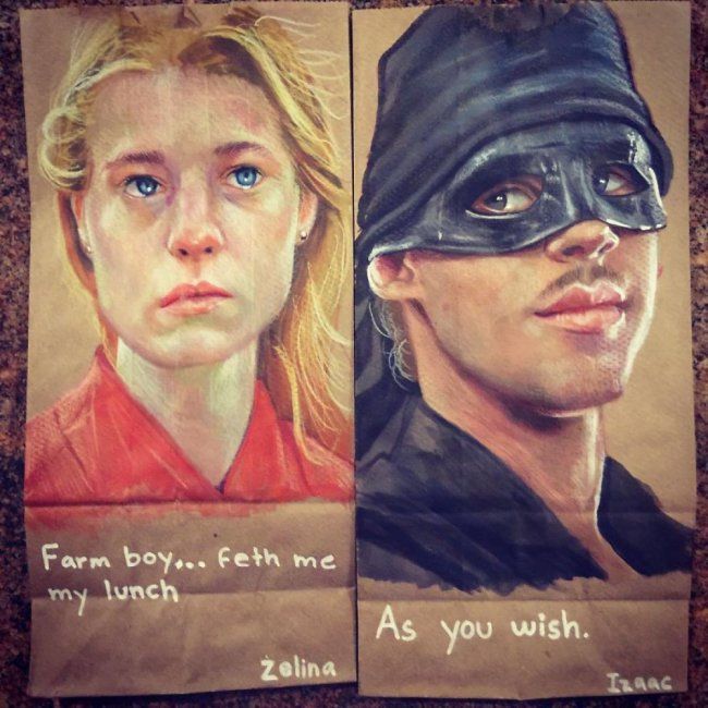 Father and AMAZING Artist, Draws on His Children's Sac Lunch Bags