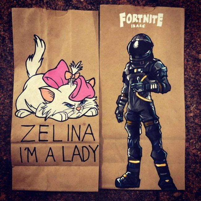 Father and AMAZING Artist, Draws on His Children's Sac Lunch Bags