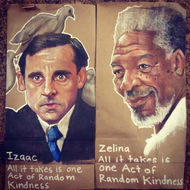 Father and AMAZING Artist, Draws on His Children's Sac Lunch Bags