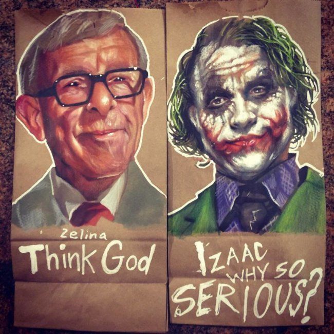 Father and AMAZING Artist, Draws on His Children's Sac Lunch Bags