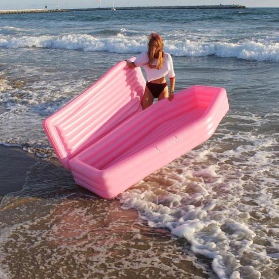 pink coffin float