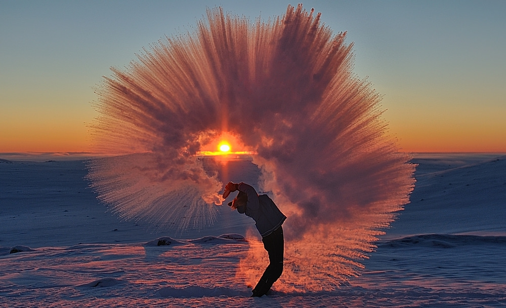 hot water frozen