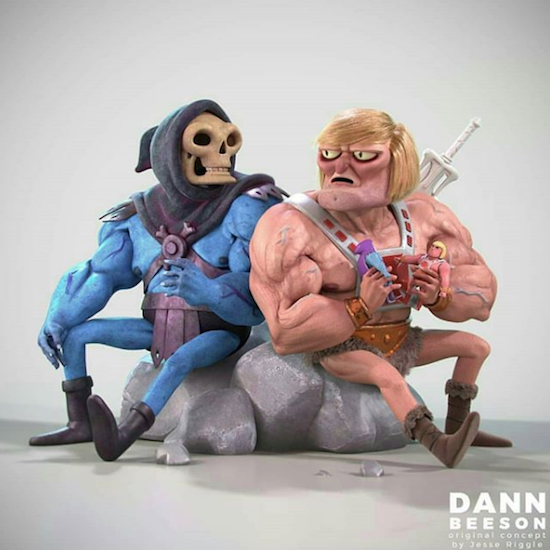 skeletor and he man action figures taking a break