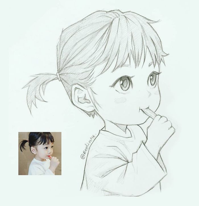 Artist Sketches People as Anime Style Characters