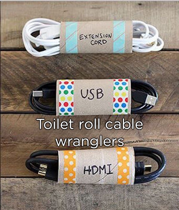 college organization hacks - e3 Extension Cord Usb Toilet roll cable wranglers Ranseves Hdmi