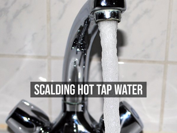 In the U.S., about 100 people die annually from being scalded by hot tap water.