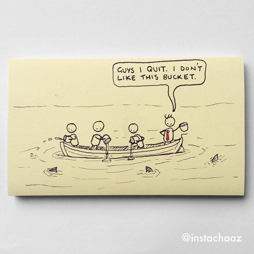 funny sticky note drawings - Guys I Quit. I Don'T This Bucket. 91990 R