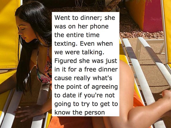 Men Disclose Info on Why Their Dates Stood No Chance for a Second Date
