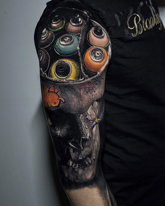 macabre sleeve tattoo