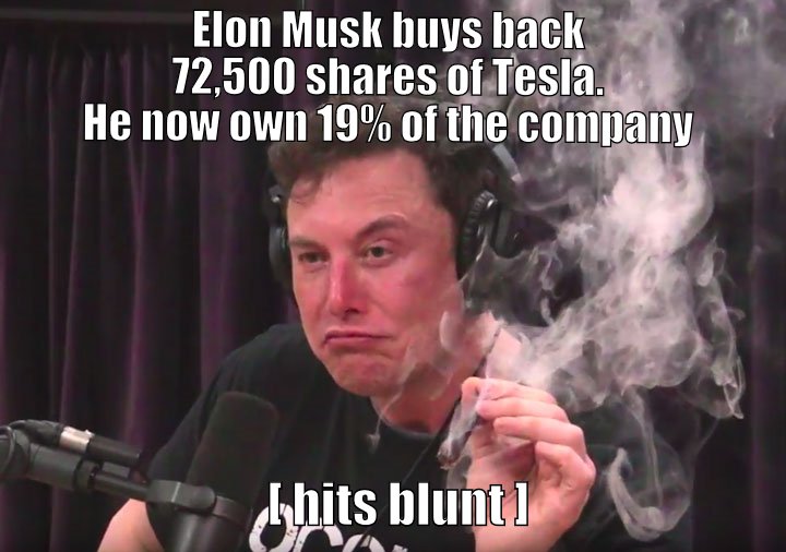 Elon musk don't give a fuck what you think. Hits blunt like a BAAUSS!