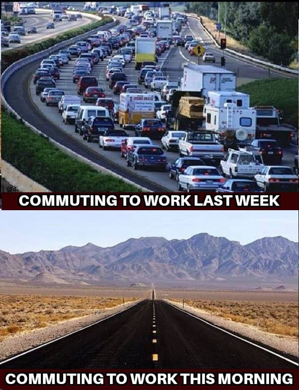 traffic jam - Commuting To Work Last Week Commuting To Work This Morning