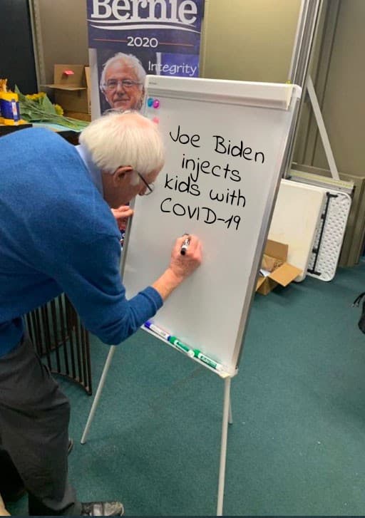 bernie sanders whiteboard blank - Bernie 2020 Integrity Joe Biden injects kids with Covid19