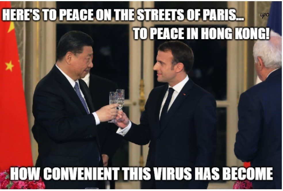 Here'S To Peace On The Streets Of Paris... 4o To Peace In Hong Kong! How Convenient This Virus Has Become