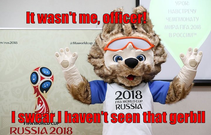 Furries International Foosball Association's (FIFA) president Fuzzy Freddie was arrested during the opening ceremonies for the group's annual event in Saransk, Russia, which is set to draw a record-breaking crowd of at least 23 people this year, all of whom will be arriving inappropriately drunk and wearing their creepiest furry fetish attire.