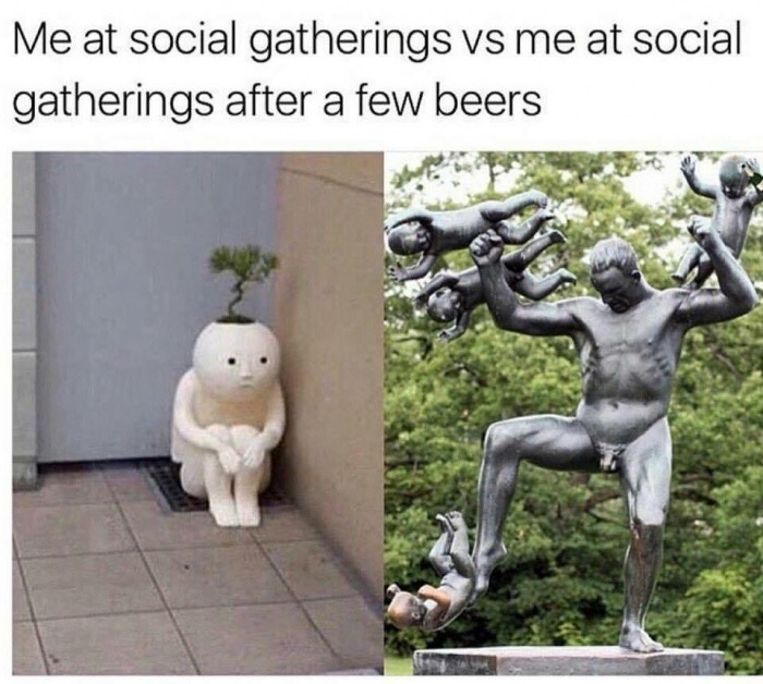 dank meme killer babies - Me at social gatherings vs me at social gatherings after a few beers