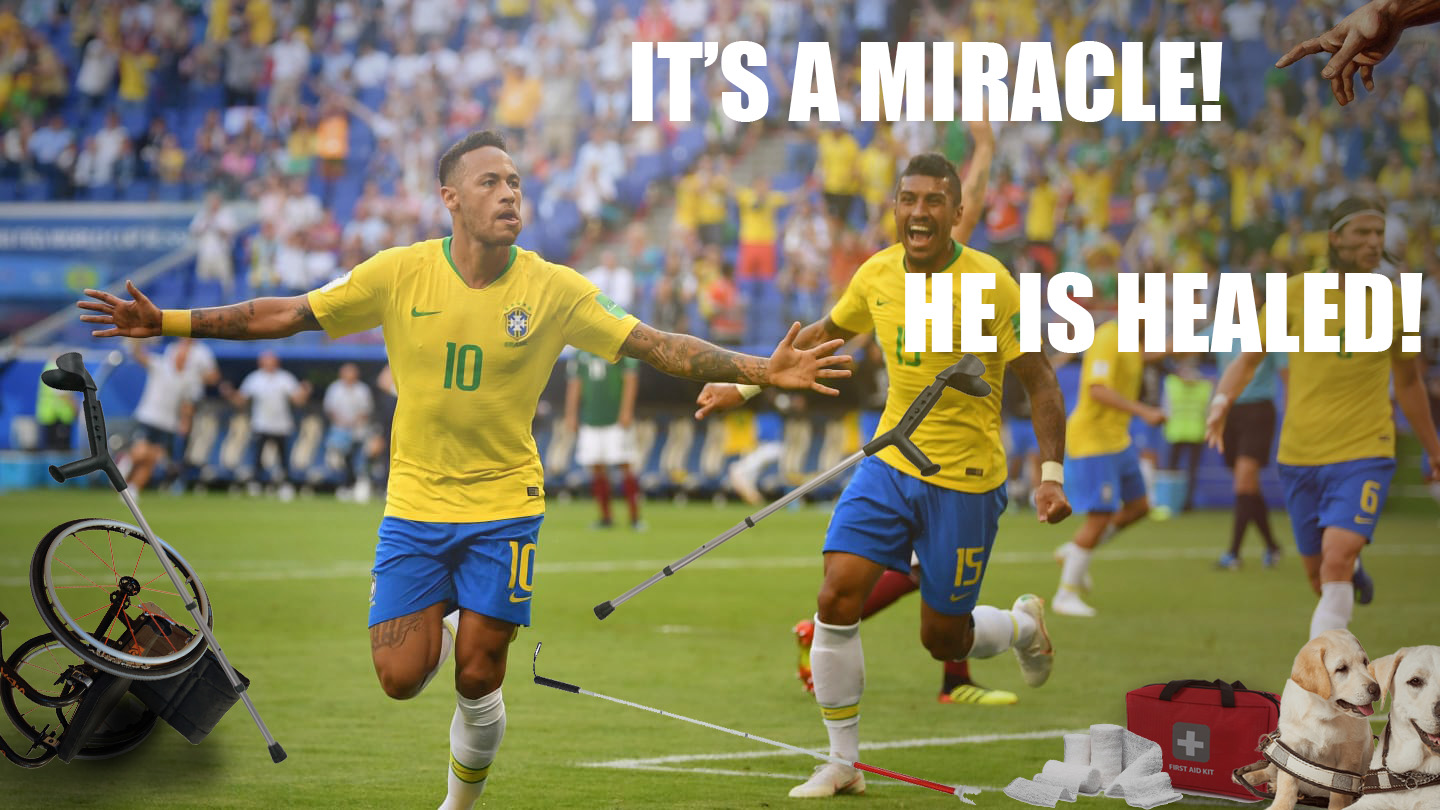 Neymar has been healed. It's a miracle!