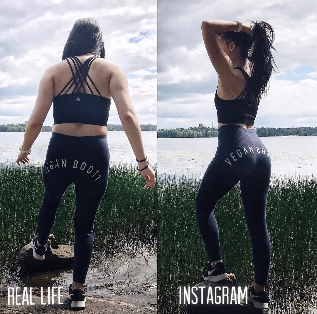 reality vs instagram - La Egan Boom Vegana Real Life Instagram