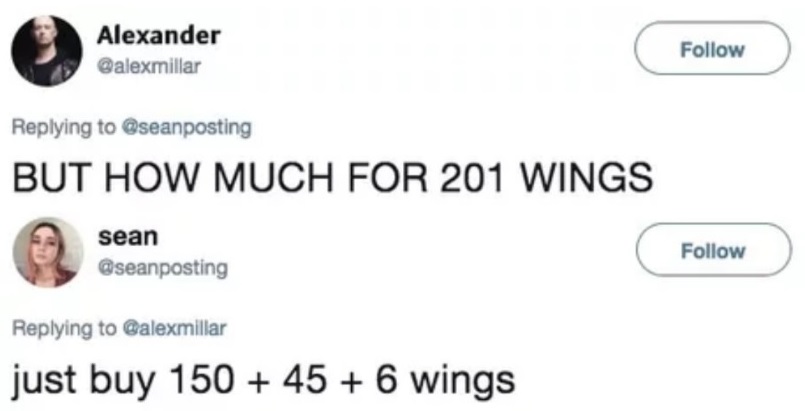 triptrotting - Alexander But How Much For 201 Wings sean just buy 150 45 6 wings