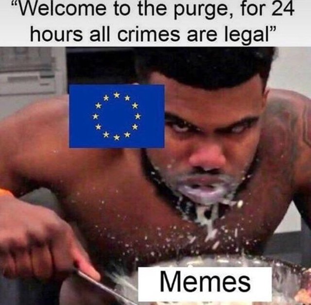 memes - eu purge meme - "Welcome to the purge, for 24 hours all crimes are legal Memes