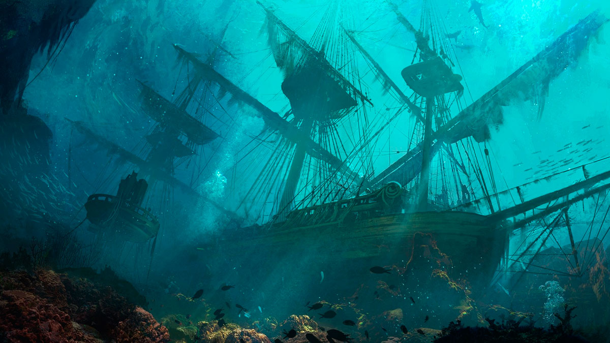 underwater pirate ships