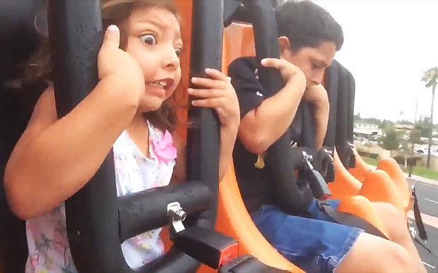 girl on a roller coaster