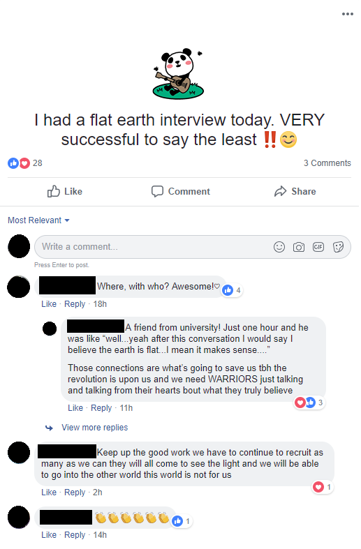 web page - I had a flat earth interview today. Very successful to say the least !! Do 28 3 Comment Most Relevant Write a comment... Press Enter to post. Where, with who? Awesomelo 4 18h A friend from university! Just one hour and he was "well...yeah after