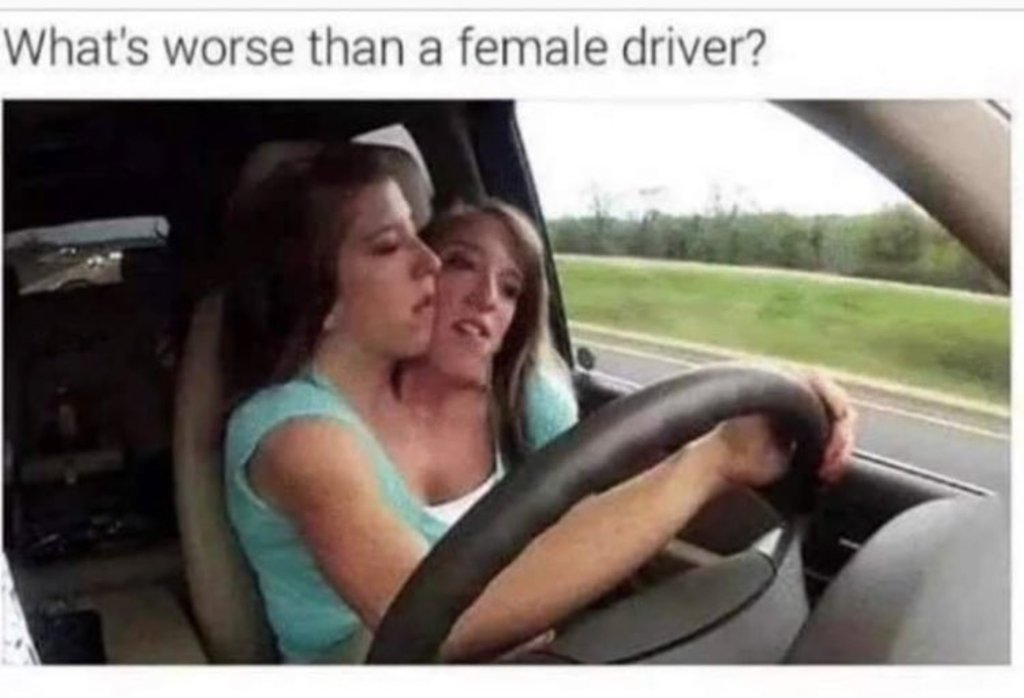 savage af meme women - What's worse than a female driver?