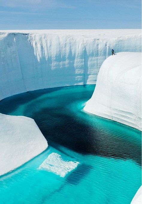 river in ice cliffs