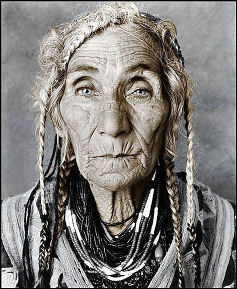 wrinkles old gypsy woman