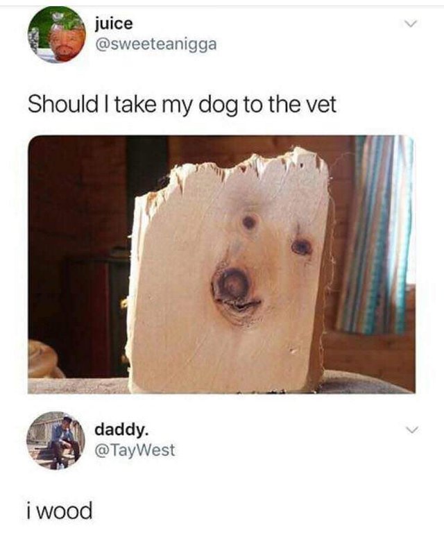 meme - wood meme - juice Should I take my dog to the vet daddy. i wood