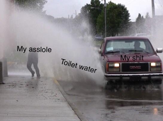me washing the dishes a spoon meme - My asslole My shit Toilet water