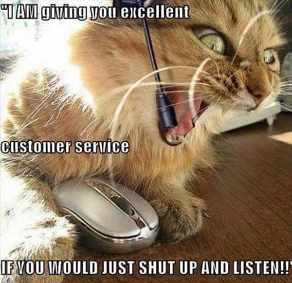 call center animals - Tam giving you excellent customer service If You Would Just Shut Up And Listen!!