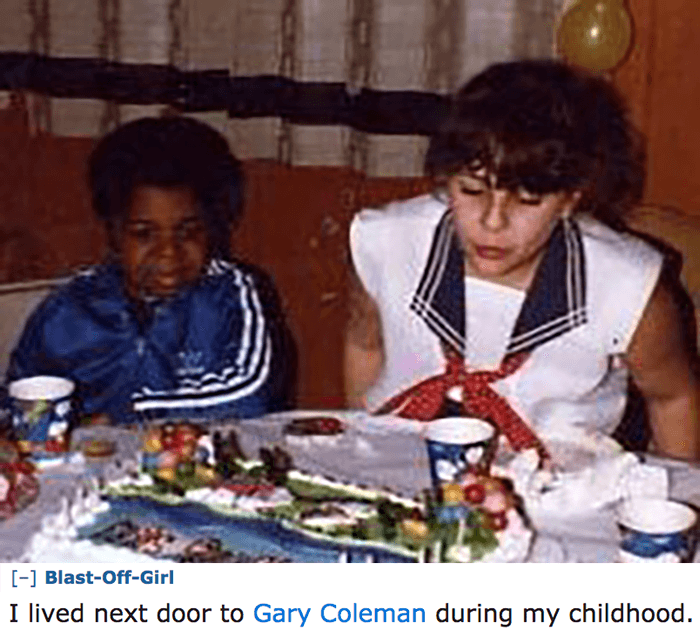 eating - BlastOffGirl I lived next door to Gary Coleman during my childhood.