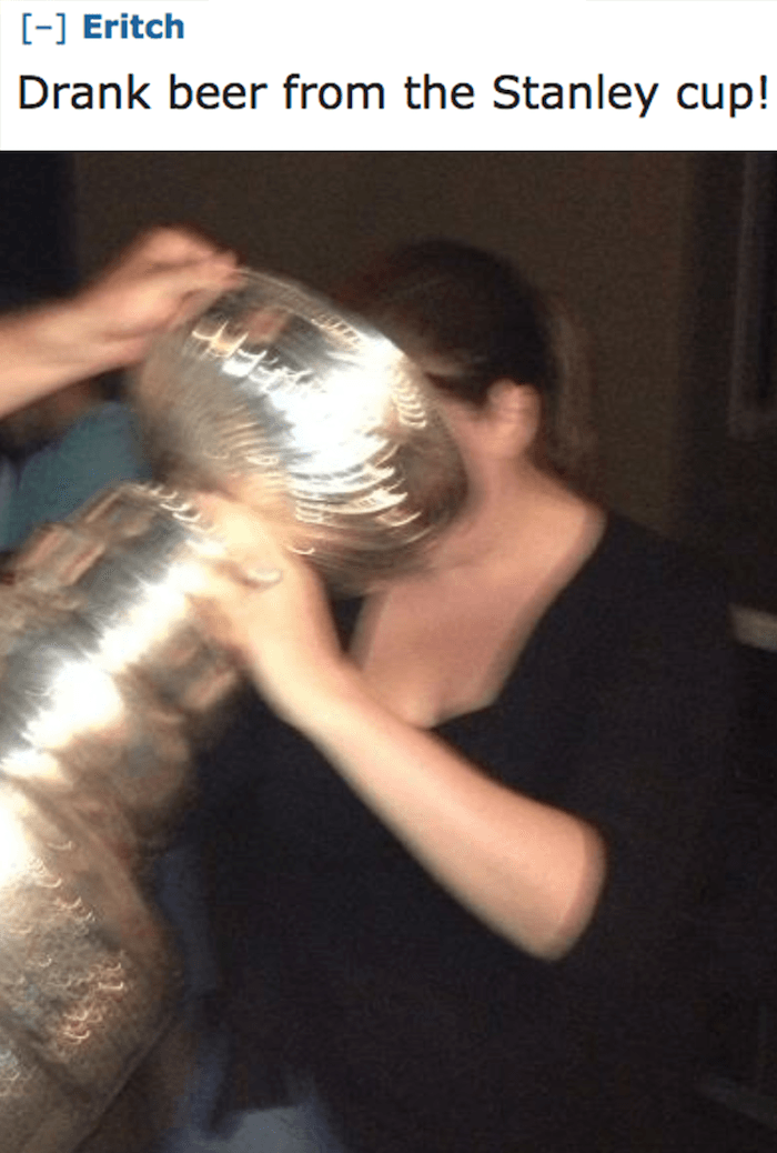 muscle - Eritch Drank beer from the Stanley cup!