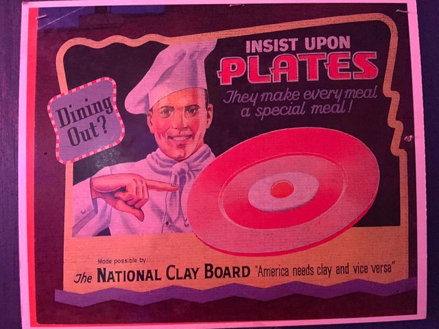 poster - Insist Upon Plates Plates They make every meal a special meal! Dining Out? Made possible by The National Clay Board "America needs clay and vice versa"