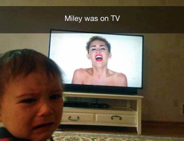 kids crying for stupid reasons - Miley was on Tv