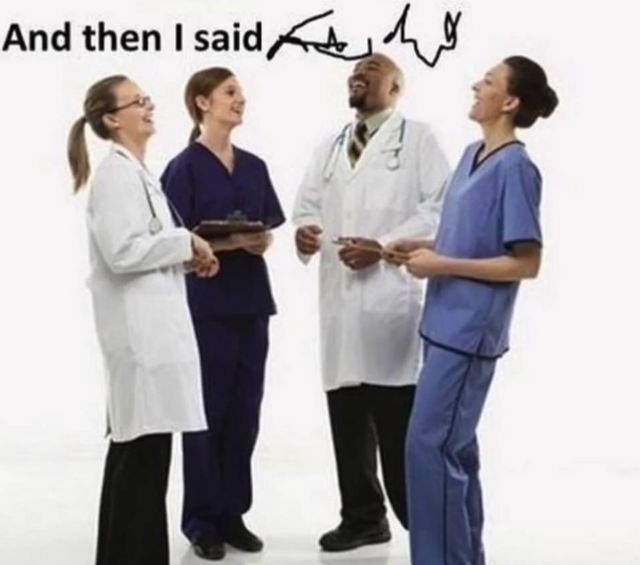 meme poking fun at doctor's bad handwriting