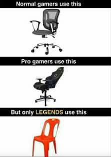 meme about different chairs gamers use