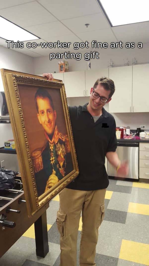 design - This coworker got fine art as a parting gift